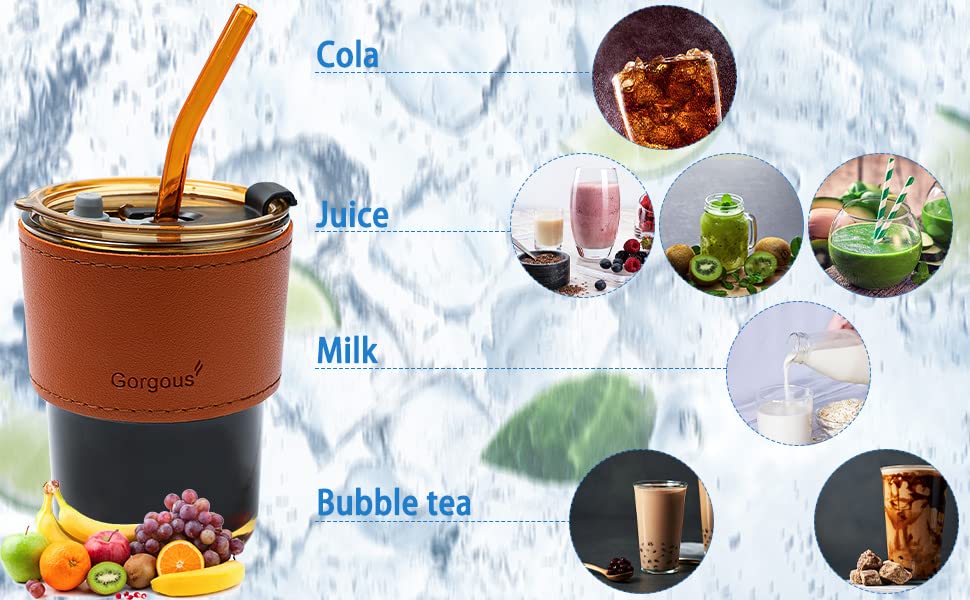 Leather Grip Glass Cup