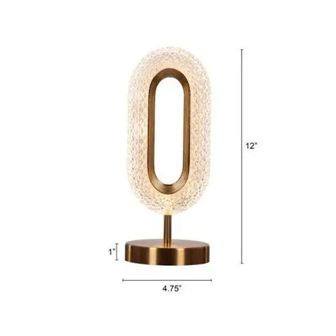 Oval Shape Crystal Lamp
