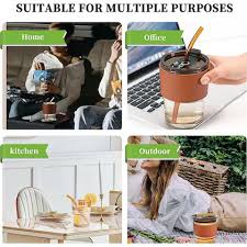 Leather Grip Glass Cup