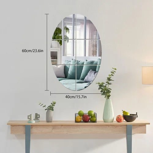 Oval Shape Wall Mirror Sticker